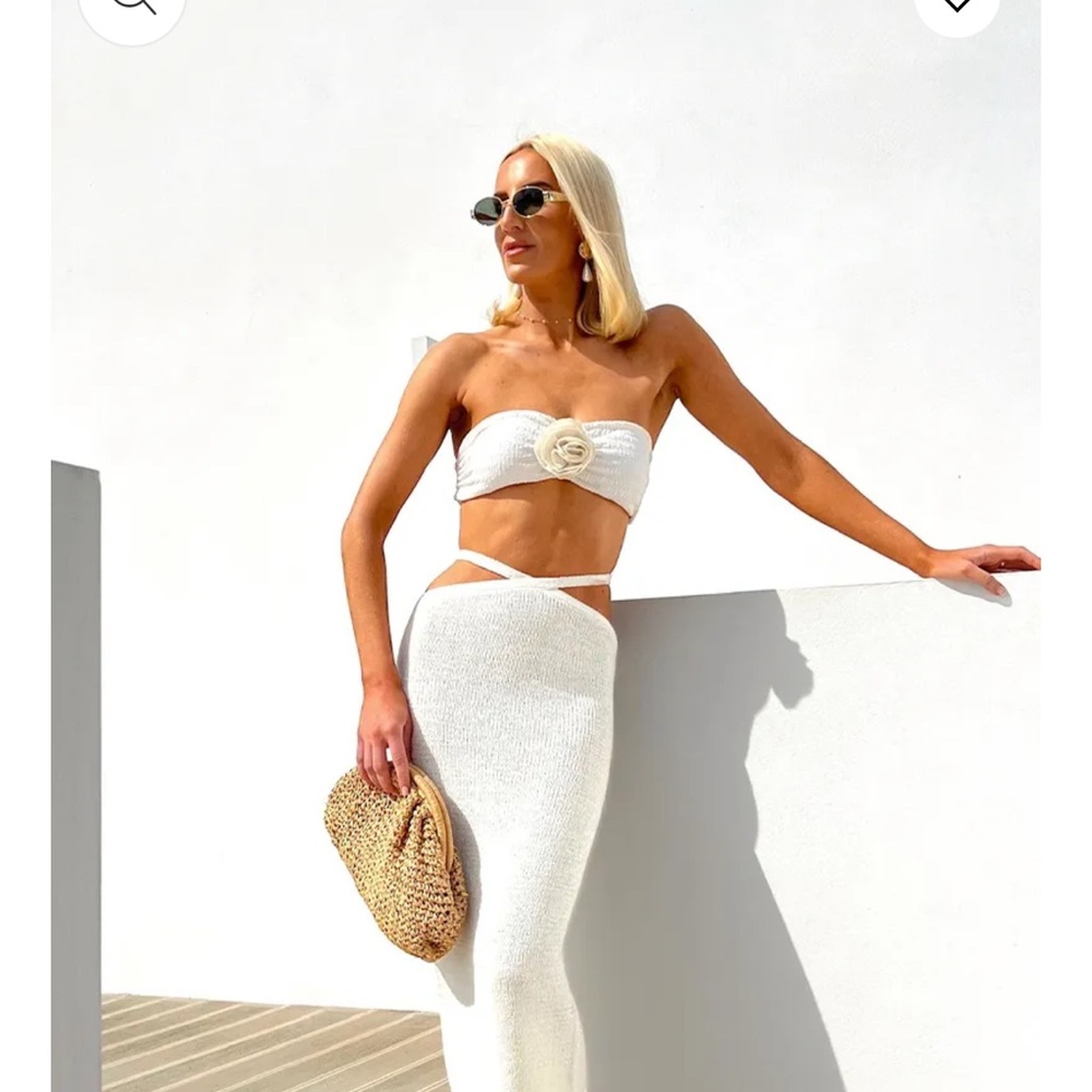 Cross Front Knit Maxi Skirt